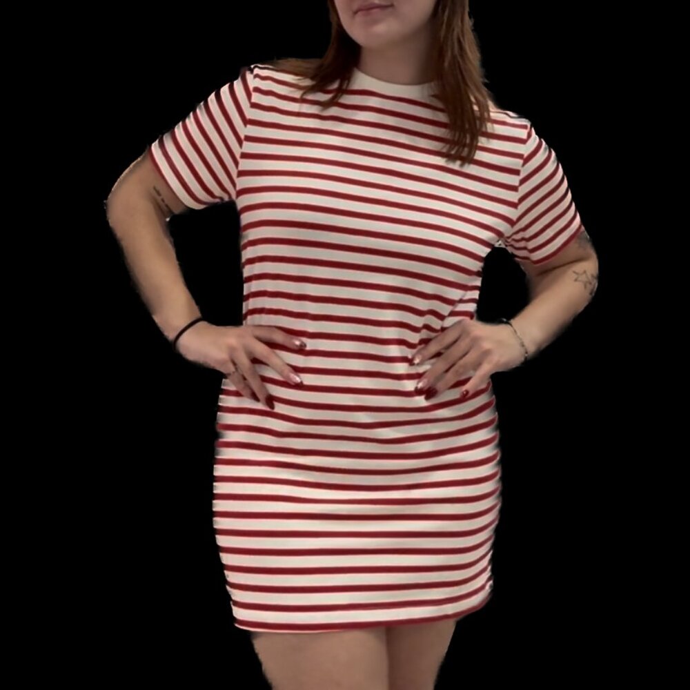 Ellison T-Shirt Dress Red Stripes $20